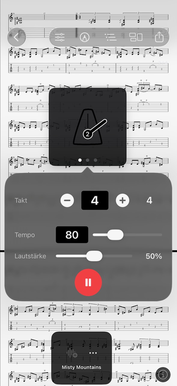 NovaNota metronome — time signature, tempo and volume in multiple views